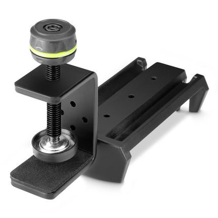 Gravity Stands soporte de escritorio para auriculares con pinza de acero y doble ranura para cables