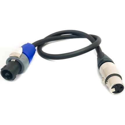 BlockBattery speakON a XLR hembra 3 pines cable de alimentación 3 metros
