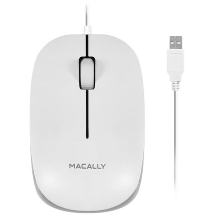 Macally Ratón Óptico USB 3 Botones 1200 dpi Diseño Ambidiestro