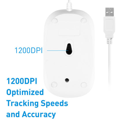Macally Ratón Óptico USB 3 Botones 1200 dpi Diseño Ambidiestro