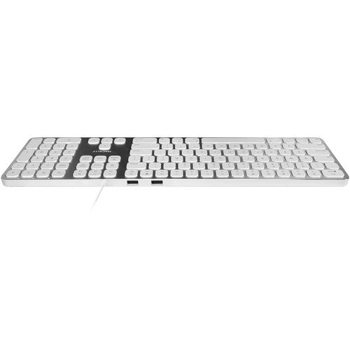 Macally Slim Teclado USB con 2 Puertos USB Teclado Completo y Teclado Numérico