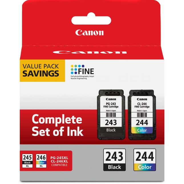 Canon PG-243 CL-244 Pack de Tóner para Impresora PIXMA Negro y Color