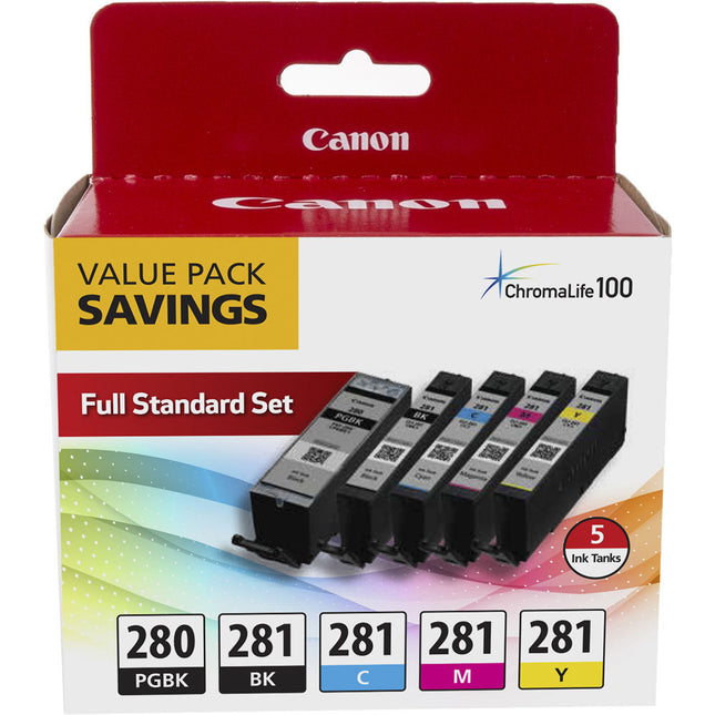 Canon PGI-280 CLI-281 Pack de Tinta 5 Colores para Impresoras PIXMA