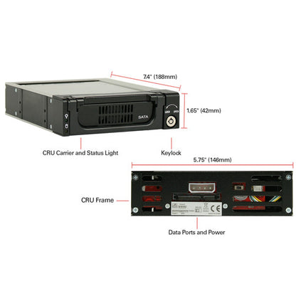 CRU-DataPort JR RJR110 Soporte para Disco Duro Extraíble Negro SATA 3G Aluminio