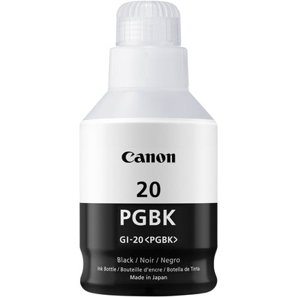 Tinta negra Canon GI-20 170mL para impresoras MegaTank PIXMA G5020 G6020 G7020