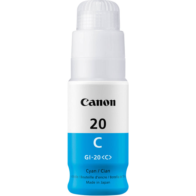 Canon GI-20 Botella de Tinta Cian 70mL para Impresoras MegaTank PIXMA G5020 G6020 G7020