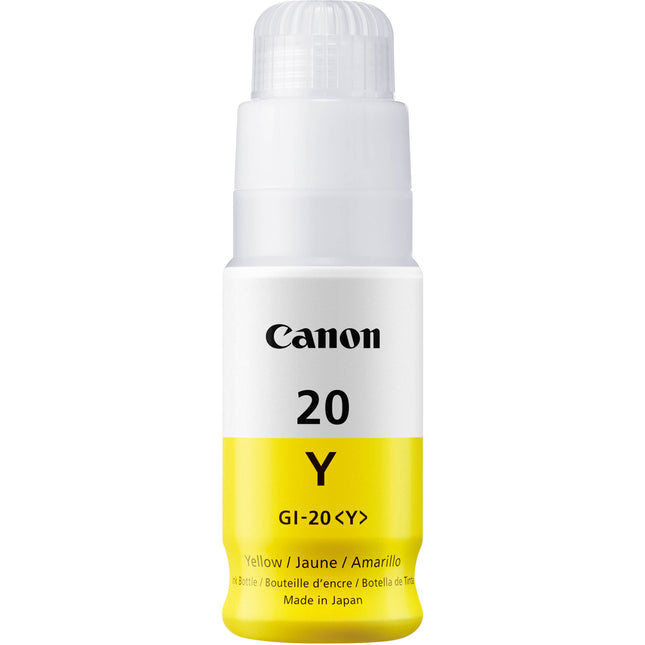 Tinta Amarilla Canon GI-20 70mL para Impresoras MegaTank PIXMA G5020 G6020 G7020