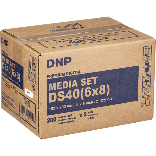 DNP 6 x 8" paquete de impresión para impresora DS40 400 impresiones 2 rollos