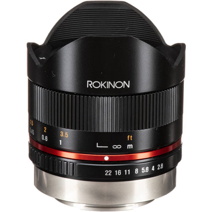Rokinon 8mm f2.8 UMC Fisheye II Lente X-Mount APS-C 180° Vista