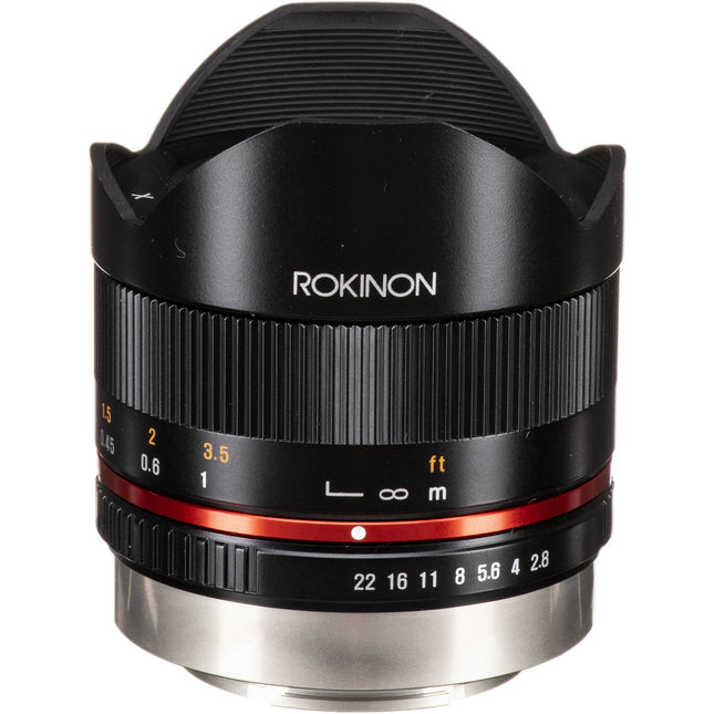 Rokinon 8mm f2.8 UMC Fisheye II Lente X-Mount APS-C 180° Vista