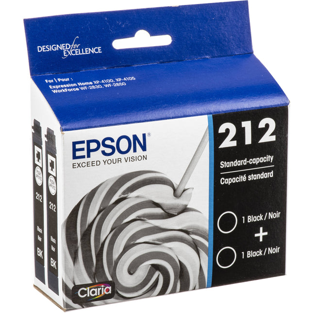 Cartuchos de Tinta Negra Epson Claria 212 2-Pack para Impresoras XP-4100 WF-2850