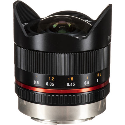 Rokinon 8mm f2.8 UMC Fisheye II Lente X-Mount APS-C 180° Vista