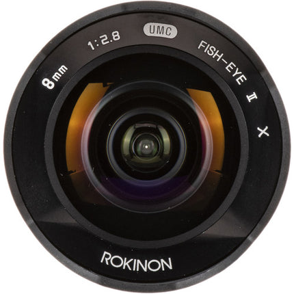Rokinon 8mm f2.8 UMC Fisheye II Lente X-Mount APS-C 180° Vista