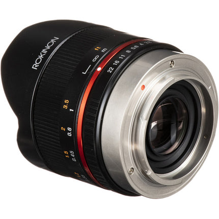 Rokinon 8mm f2.8 UMC Fisheye II Lente X-Mount APS-C 180° Vista