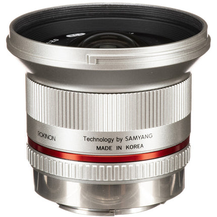 Rokinon 12mm f 2 0 NCS CS Lente para Fujifilm X Montura APS C Plata