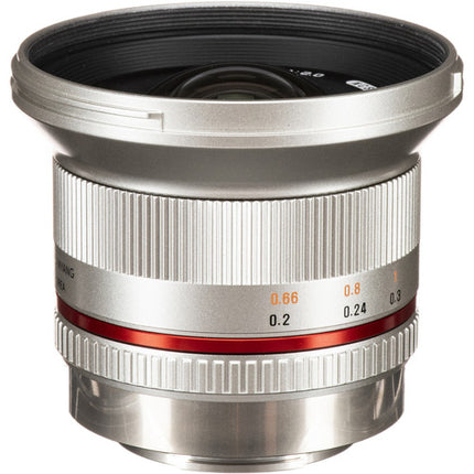 Rokinon 12mm f 2 0 NCS CS Lente para Fujifilm X Montura APS C Plata