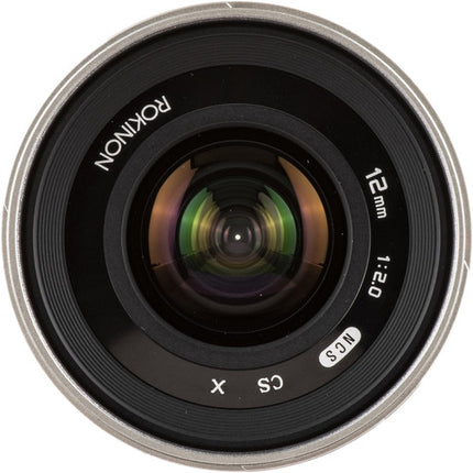 Rokinon 12mm f 2 0 NCS CS Lente para Fujifilm X Montura APS C Plata