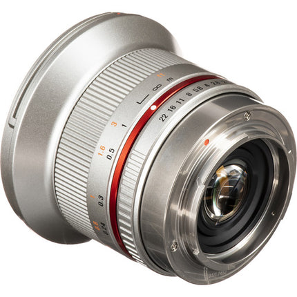 Rokinon 12mm f 2 0 NCS CS Lente para Fujifilm X Montura APS C Plata