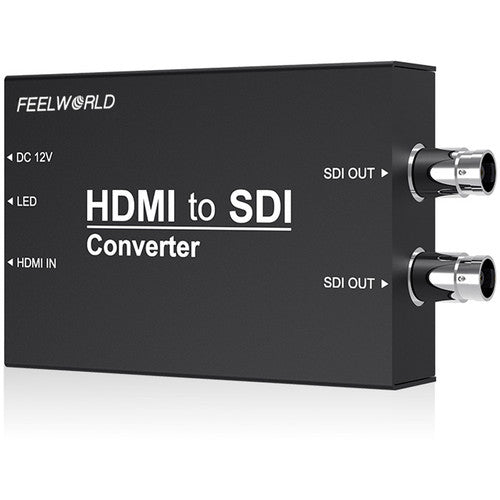 FeelWorld Convertidor HDMI a SDI Carcasa negra 1080p60 Dual 3G HD SD SDI