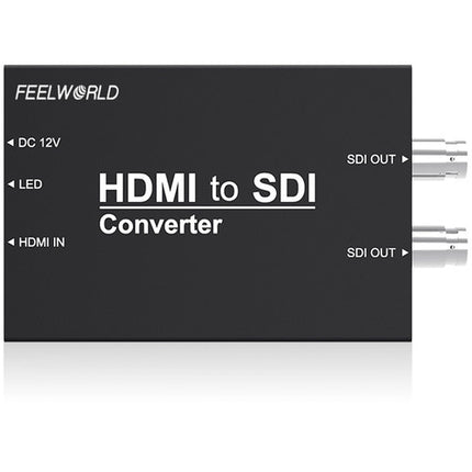 FeelWorld Convertidor HDMI a SDI Carcasa negra 1080p60 Dual 3G HD SD SDI