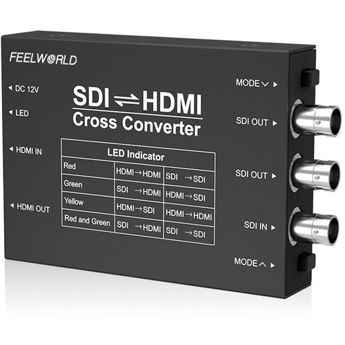 FeelWorld Seetec Convertidor Cruzado SDI HDMI con 3G-SDI y Placa Batería