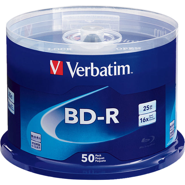 Verbatim BD-R Blu-ray 25GB 16x Discos 50 Unidades con Capa Protectora
