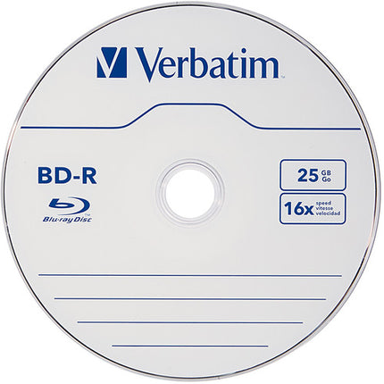 Verbatim BD-R Blu-ray 25GB 16x Discos 50 Unidades con Capa Protectora