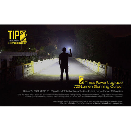 Nitecore TIP2 Linterna de Llaveros Recargable USB 720 Lúmenes 55 Horas Autonomía