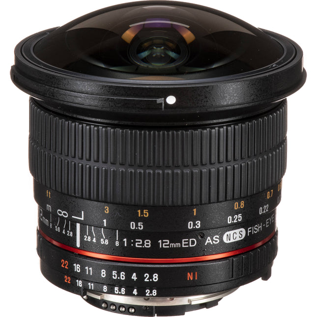 Samyang 12mm f/2.8 ED AS NCS Fisheye para Nikon F Montura con AE Chip y Parasol removible