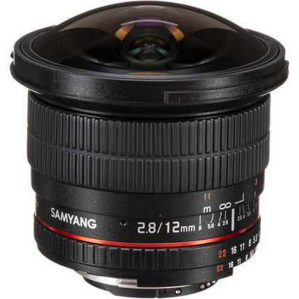 Samyang 12mm f/2.8 ED AS NCS Fisheye para Nikon F Montura con AE Chip y Parasol removible