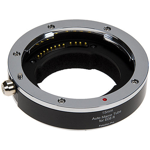 FotodioX 15mm Tubo de extensión Macro automático para Canon RF con anillos de latón