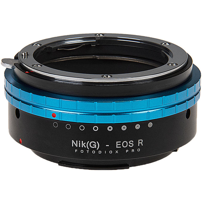 FotodioX Adaptador de Lente Nikon F Montura G a Canon RF con Enfoque Infinito y Anillo de Iris Manual