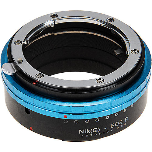 FotodioX Adaptador de Lente Nikon F Montura G a Canon RF con Enfoque Infinito y Anillo de Iris Manual