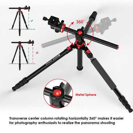 Geekoto X25 Defender Trípode 75 pulgadas Capacidad 10 kg con Cabezal Arca-Type