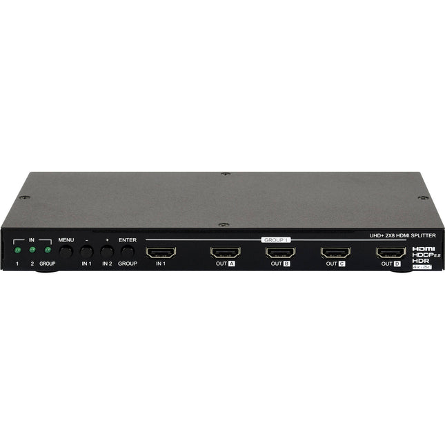 A-Neuvideo 2 x 8 Divisor Escalador HDMI 4K UHD 8 Salidas 2 Entradas