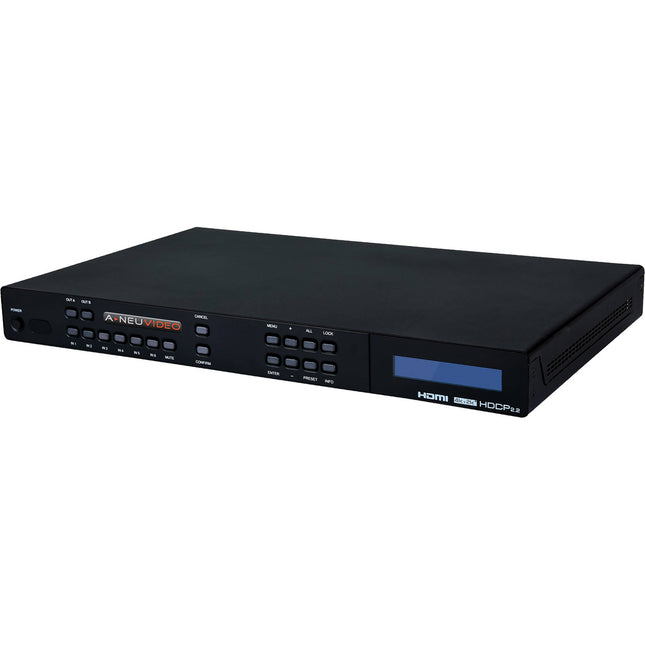 A-Neuvideo 6 x 2 HDR 4K HDMI Matriz con Control Remoto IR