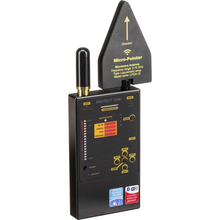 KJB Security Products Detector de Señal Inalámbrica RF 20 Horas Batería