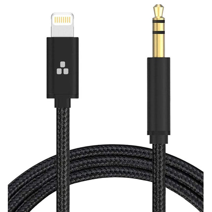 Thore Cable Auxiliar 3.5mm a Lightning 4 Pies Negro Apple MFi