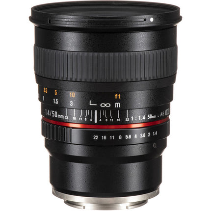 Rokinon 50mm f1.4 AS IF UMC Lente para Sony E-mount Apertura f1.4-22 y Filtro 77mm