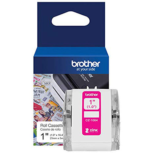 Brother Label Roll 1 pulgada x 16.4 pies para impresora VC-500W resistente al agua y adhesiva