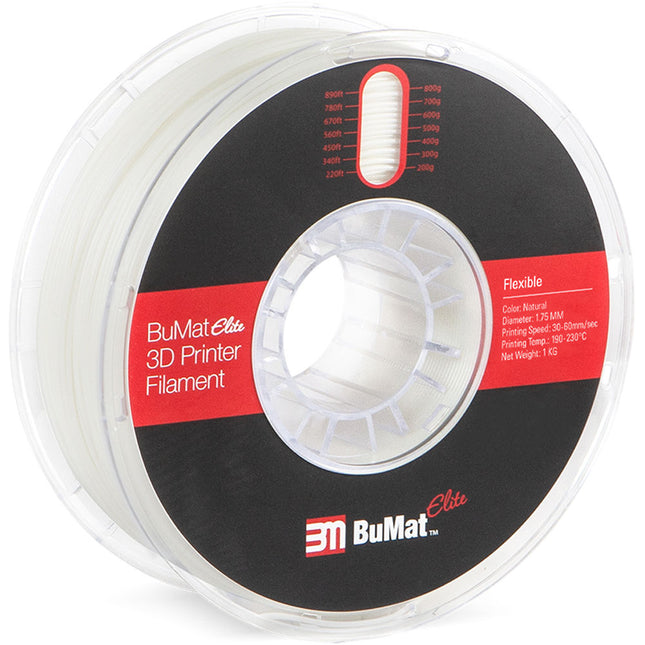 BuMat Elite filamento flexible para impresora 3D 1.75mm 1kg natural