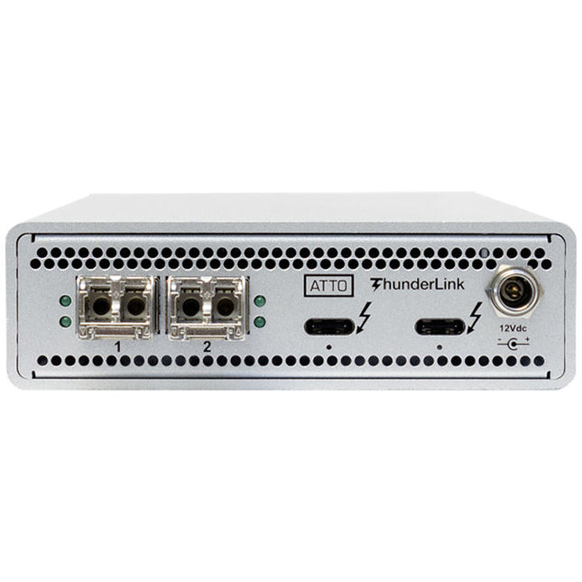 ATTO Technology ThunderLink NS 3252 Adaptador Thunderbolt 3 a 2 Puertos 25GbE SFP28 con Fuente de Poder US