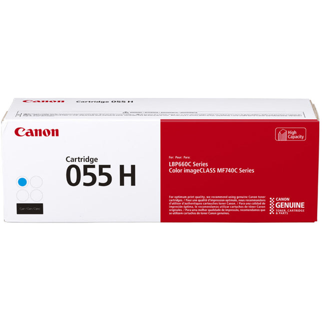 Cartucho de tóner cian Canon 055 alta capacidad para impresoras láser Color imageCLASS MF743Cdw y MF741Cdw