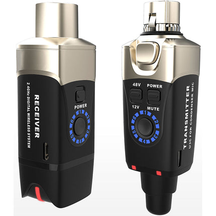 Xvive Audio U3C Sistema Inalámbrico Plug-On para Micrófonos Condensador 24 Bit 48 kHz 90 Pies Alcance