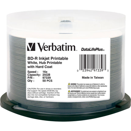 Verbatim BD-R Blu-ray 25GB DataLifePlus 16x Discos Grabables 50 Unidades