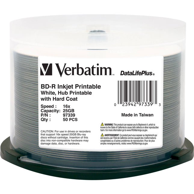Verbatim BD-R Blu-ray 25GB DataLifePlus 16x Discos Grabables 50 Unidades
