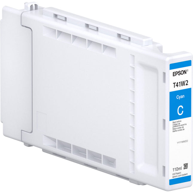 Cartucho de tinta cian Epson UltraChrome XD2 T41W 110mL para impresoras de gran formato SureColor T3470 y T5470