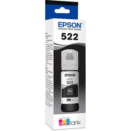 Epson T522 Botella de Tinta Negra 65mL para Impresora Supertanque ET-2720