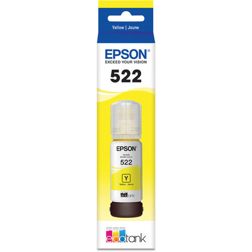 Tinta Amarilla Epson T522 65mL para Impresora Supertanque EcoTank ET-2720