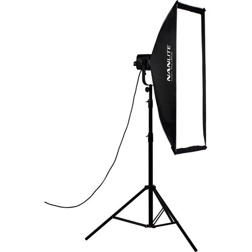 Nanlite Asymmetrical Stripbank Softbox con Montura Bowens 18 x 43 pulgadas con Panel Trasero Extraíble y Bolsa de Transporte